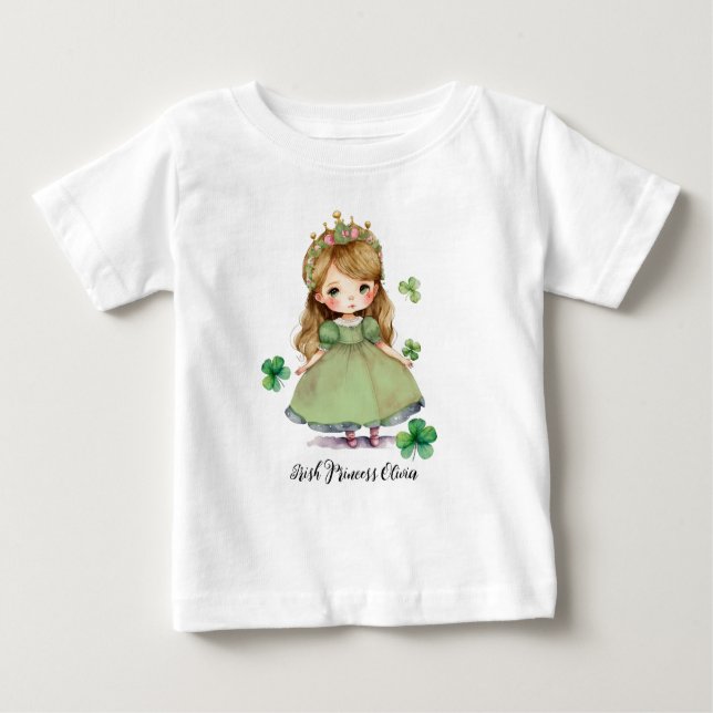 Camiseta De Bebé Nombre personalizado Princesa Irlandesa (Anverso)