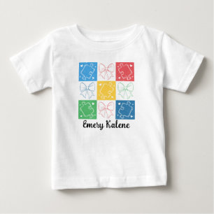 Camiseta De Bebé Nombre Personalizado Retro a Cuadros Conciencia de