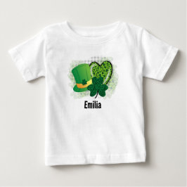 Camiseta De Bebé Nombre personalizado St Patricks Day Shamrock Clov