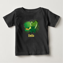 Camiseta De Bebé Nombre personalizado St Patricks Day Shamrock Clov