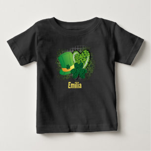 Camiseta De Bebé Nombre personalizado St Patricks Day Shamrock Clov