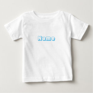 Camiseta De Bebé Nombre personalizado texto azul claro lindo bebé c