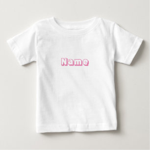 Camiseta De Bebé Nombre personalizado texto rosado lindo bebé camis