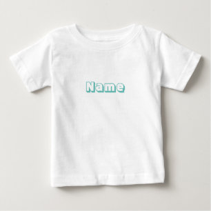 Camiseta De Bebé Nombre personalizado texto verde azulado lindo