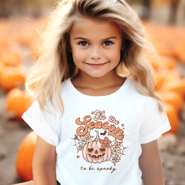 Camiseta De Bebé Nombre retro de calabaza rosada de Halloween