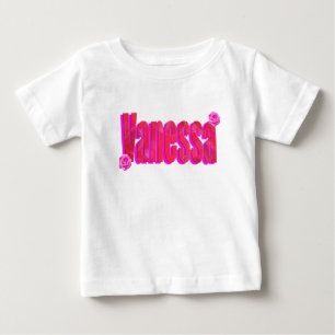 Camiseta De Bebé Nombre rosa Vanessa