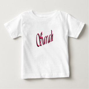 Camiseta De Bebé Nombre Sara Rojo Y Rosa,