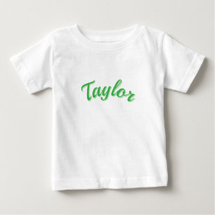 Camiseta De Bebé Nombre Taylor En Verde,