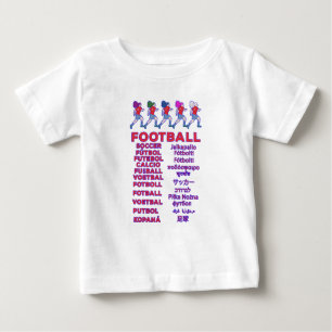 Camiseta De Bebé Nombres multilingües de fútbol femenino global par
