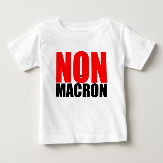Camiseta De Bebé NON à MACRON bebé tejo blanco (Anverso)