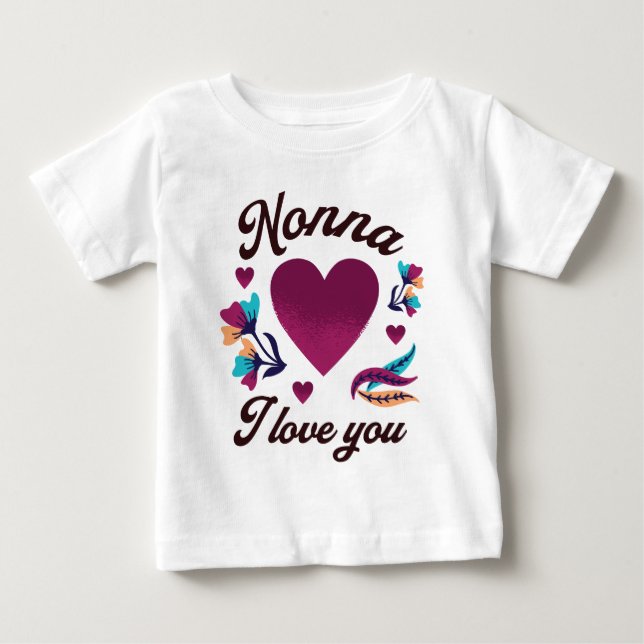 Camiseta De Bebé Nonna te amo, abuela te amo (Anverso)