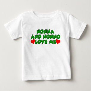 Camiseta De Bebé Nonna y Nonno me aman