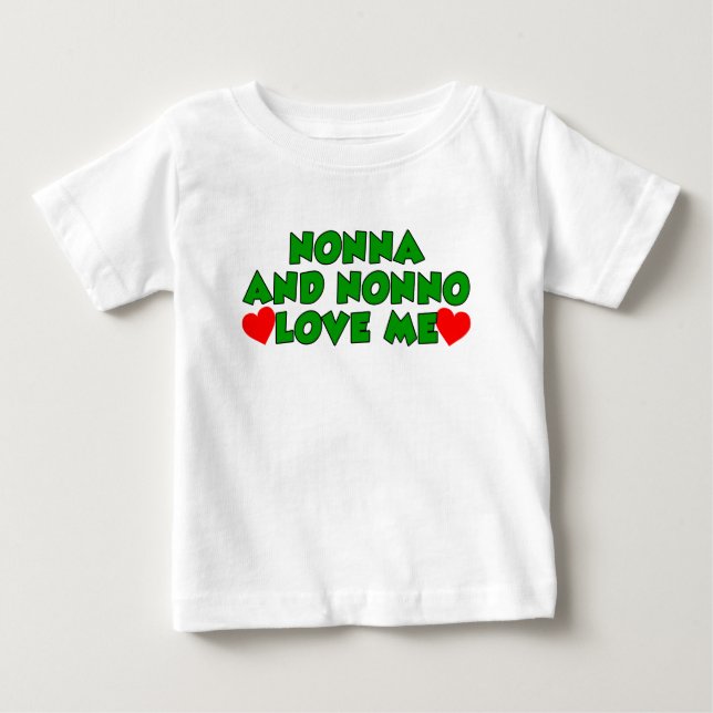 Camiseta De Bebé Nonna y Nonno me aman (Anverso)