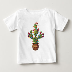 Camiseta De Bebé Nopal con colores brillantes y festivos en Navidad