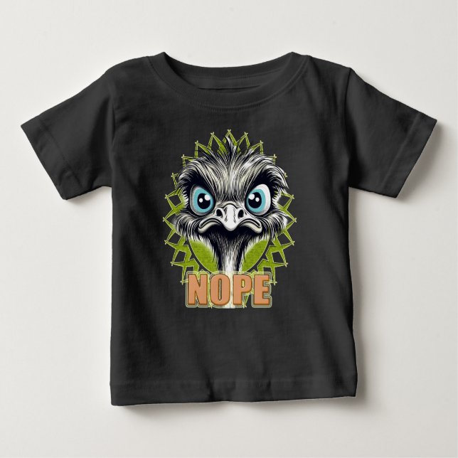 Camiseta De Bebé NOPE Ostrich Black Baby Tee (Anverso)