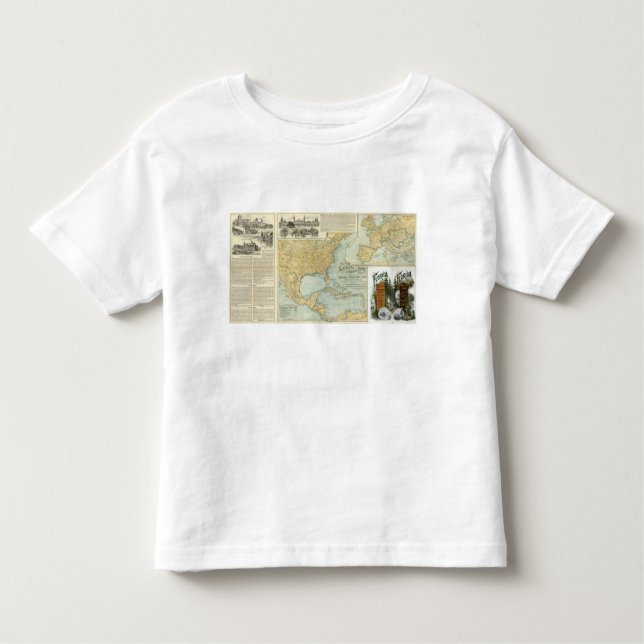 Camiseta De Bebé Norteamérica, líneas del pasajero de W Europa (Anverso)