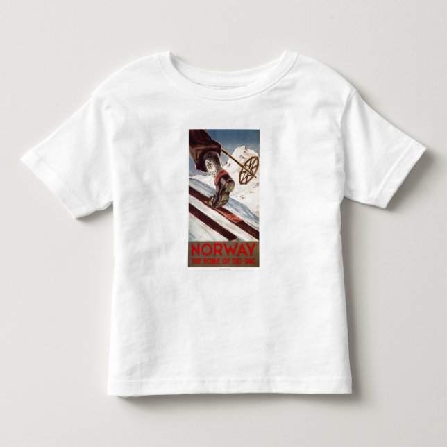 Camiseta De Bebé Noruega - el hogar del esquí (Anverso)