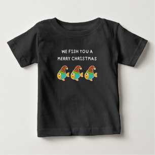 Camiseta De Bebé NOSOTROS TE PESCAMOS UNA FELIZ NAVIDAD - Pescado l