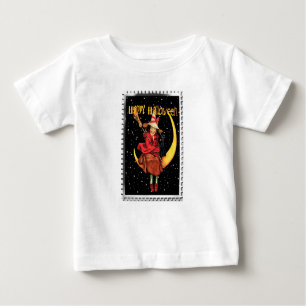 Camiseta De Bebé Nostálgica Halloween Buena Bruja y su gato