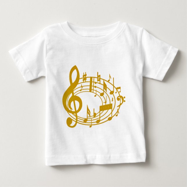 Camiseta De Bebé Notas de oro_ (Anverso)