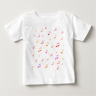 Camiseta De Bebé Notas Musicales Coloridas: