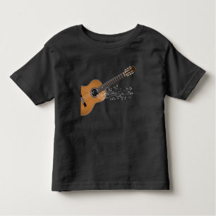Camiseta De Bebé Notas musicales gráficas de guitarra acústica vint