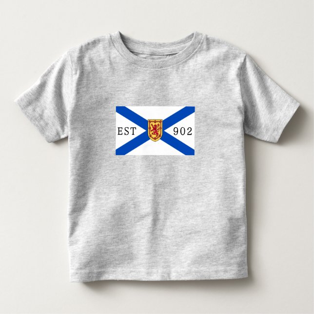 Camiseta De Bebé Nova Scotia shirt nova scotia bandera 902 Editable (Anverso)