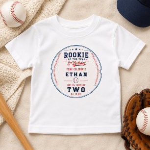 Camiseta De Bebé Novato del Año Béisbol 2do Cumpleaños niños