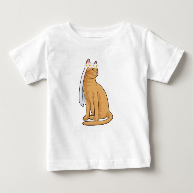 Camiseta De Bebé Novia Gato con Velo (Anverso)