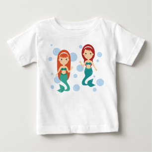 Camiseta De Bebé Novias sirenas sonriendo felices en el mar