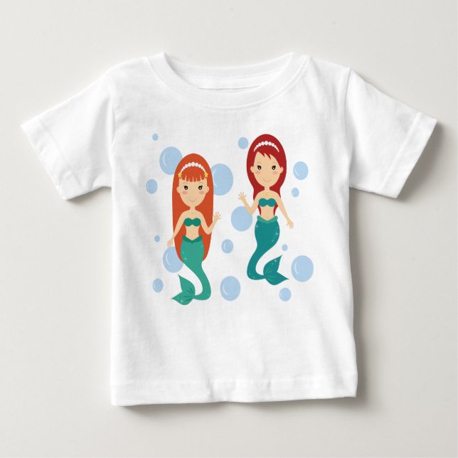 Camiseta De Bebé Novias sirenas sonriendo felices en el mar (Anverso)