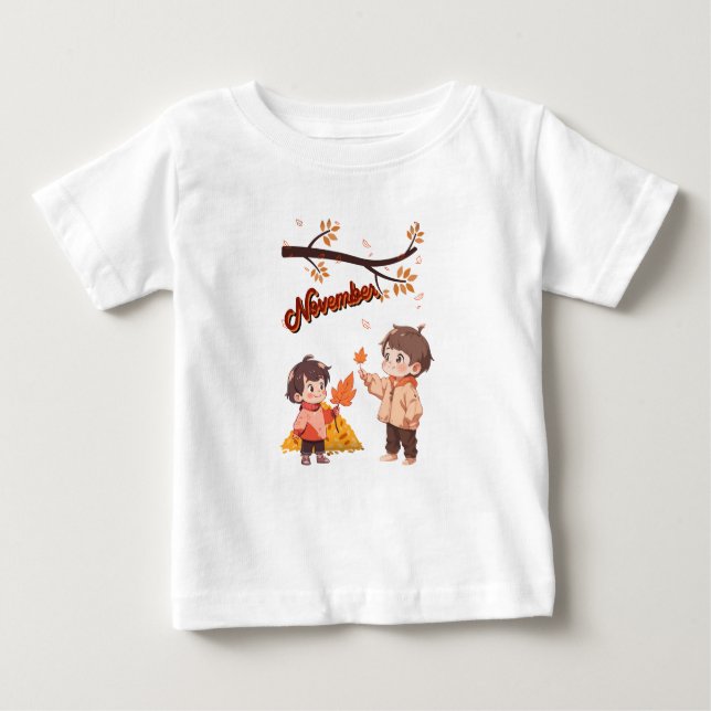 Camiseta De Bebé Noviembre Baby Tee (Anverso)