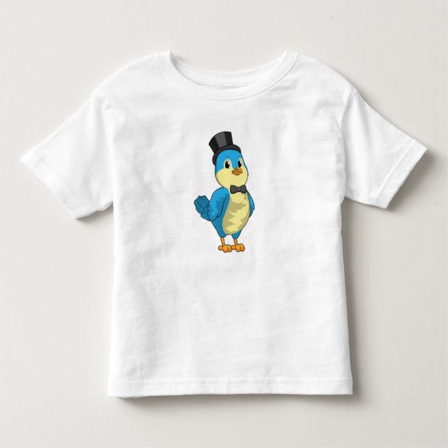 Camiseta De Bebé Novio pájaro con cinta (Anverso)
