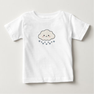 Camiseta De Bebé Nube De Lluvia Sonriente Adorable Lloviendo Corazo