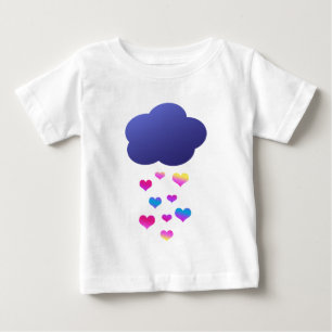 Camiseta De Bebé Nube de lluvia y corazones que caen