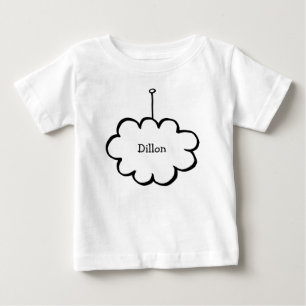 Camiseta De Bebé Nube Personalizada en una Cuerda
