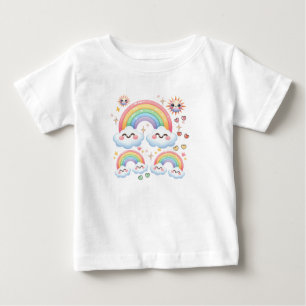 Camiseta De Bebé Nubes De Arcoíris De Niño Lindo
