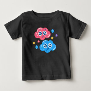 Camiseta De Bebé Nubes Estrelladas Kawaii Adorables – Cielo de Dibu