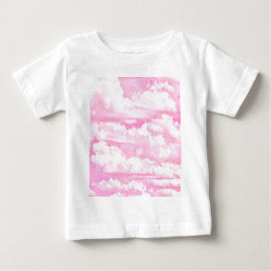 Camiseta De Bebé Nubes rosa rosadas festivas