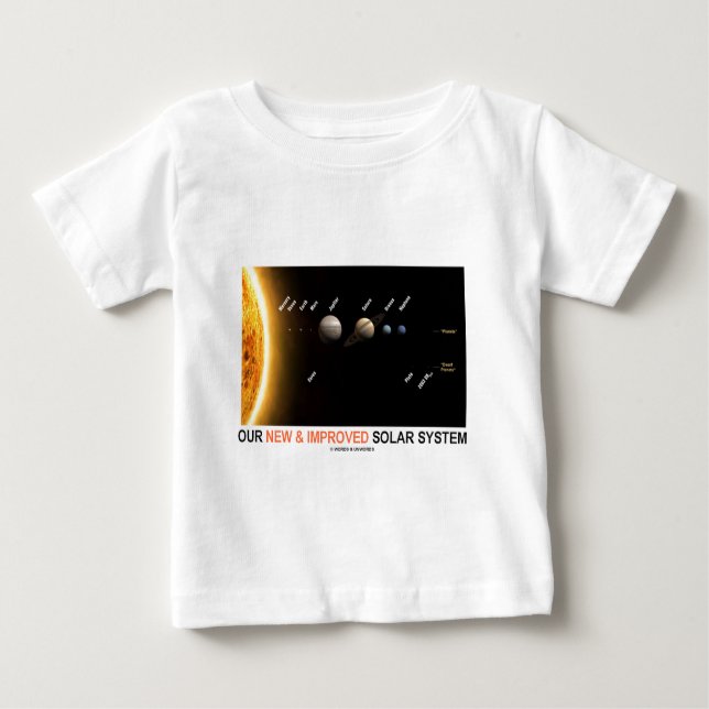 Camiseta De Bebé Nuestra nueva y mejorada Sistema Solar (humor (Anverso)