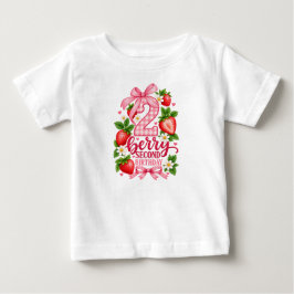 Camiseta De Bebé Nuestra Pequeña Baya Cumple Dos Fresa Cumpleaños 2
