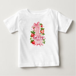Camiseta De Bebé Nuestra Pequeña Baya Cumple Un Año Fresa 1er Cumpl