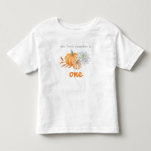 Camiseta De Bebé Nuestra pequeña calabaza cumple 1 año acuarela flo