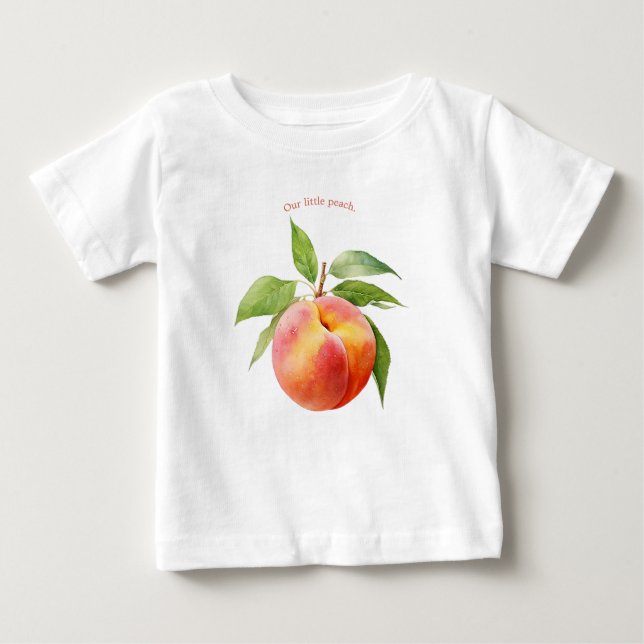 Camiseta De Bebé Nuestra Pequeña Melocotón Acuarela (Anverso)