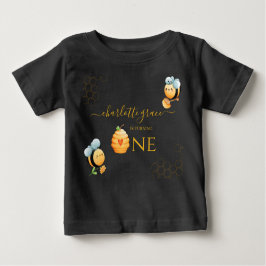 Camiseta De Bebé Nuestra Pequeña Miel Cumple Un Abeja Cumpleaños