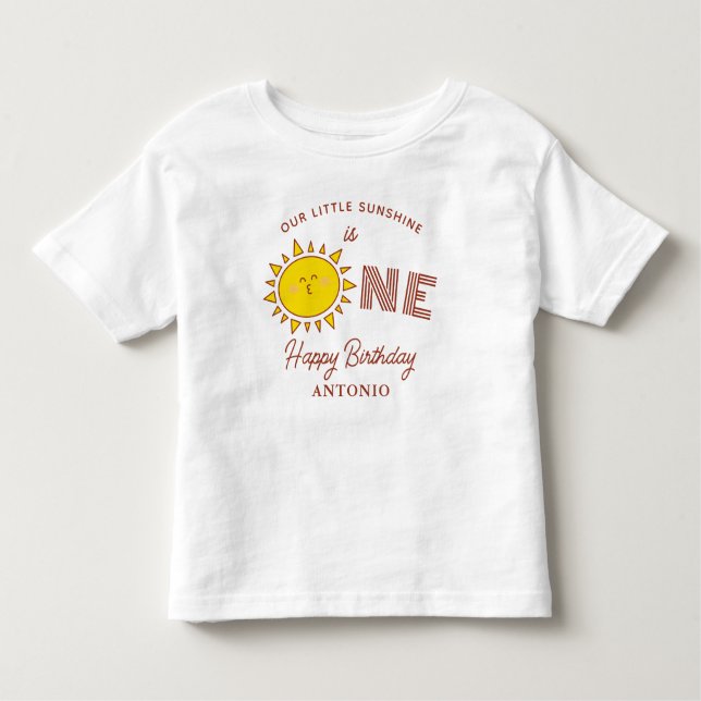 Camiseta De Bebé Nuestra Pequeña Sunshine Cumple Uno Fiesta de Cump (Anverso)