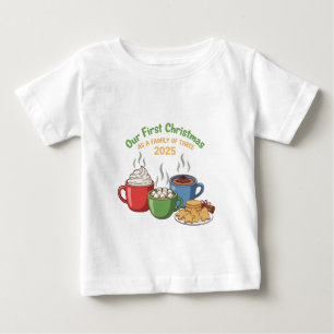 Camiseta De Bebé Nuestra Primera Navidad Como Familia De Tres 2025