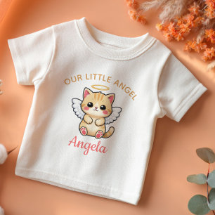 Camiseta De Bebé Nuestro Pequeño Ángel Gatito Adorable con Alas Nom