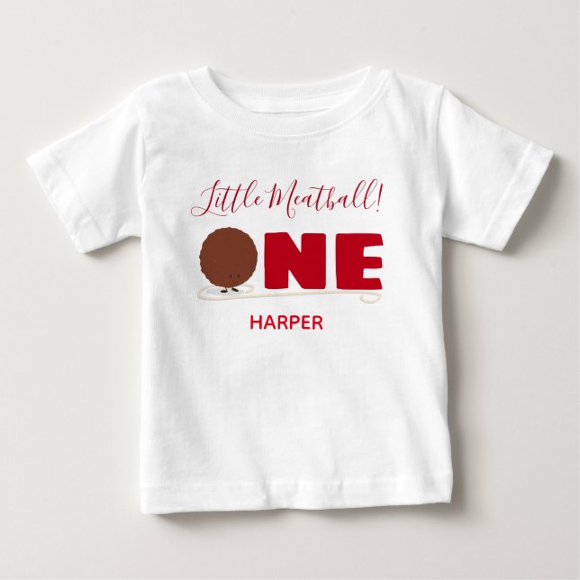 Camiseta De Bebé Nuestro Pequeño Baloncesto cumple un primer cumple (Anverso)