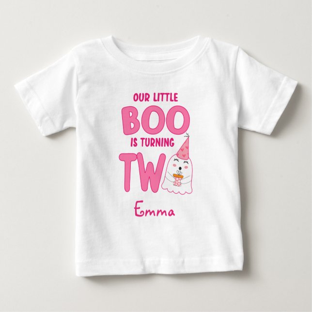 Camiseta De Bebé Nuestro pequeño novio cumple dos años de Halloween (Anverso)